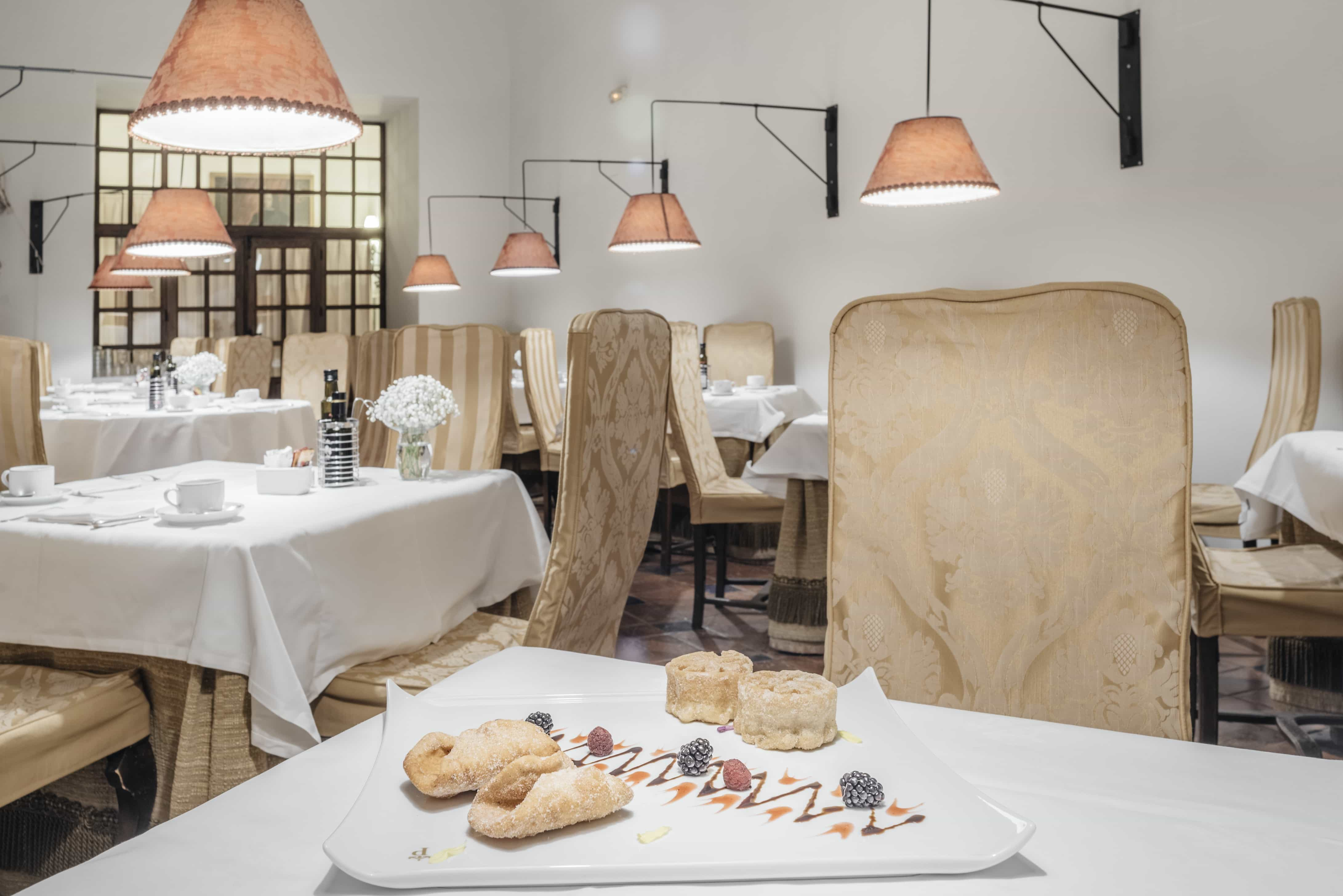 Detalle de postre del Restaurante del Parador de Zafra