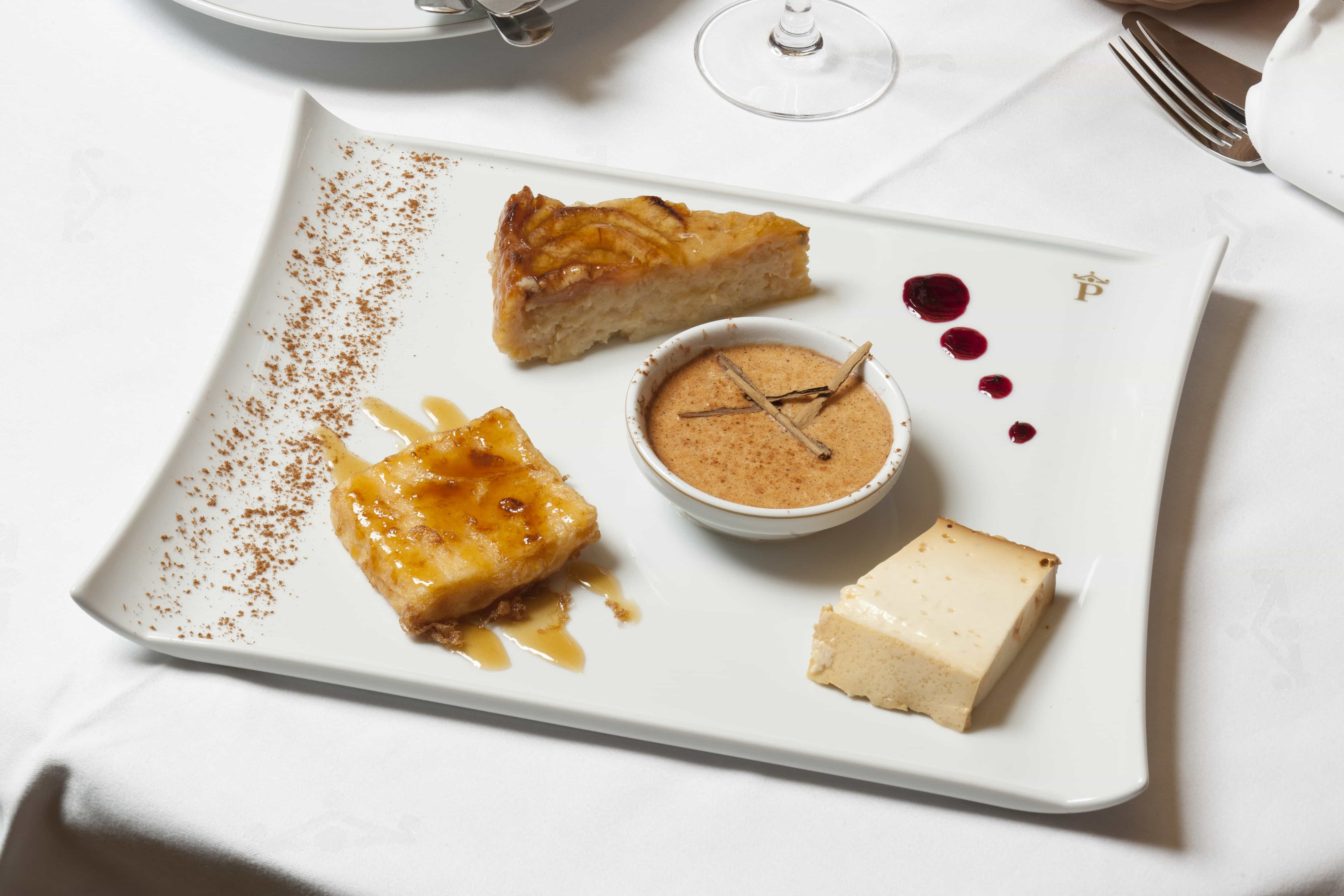 Postres tradicionales del Restaurante del Parador de Cervera de Pisuerga