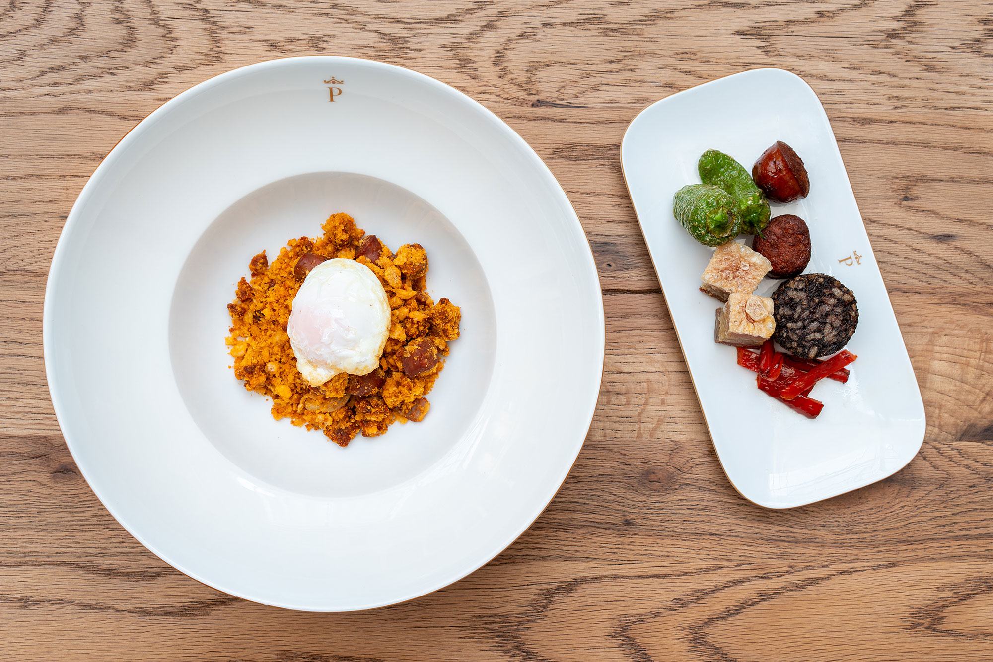 Migas tradicionales con morcilla de Burgos en el Parador de Lerma