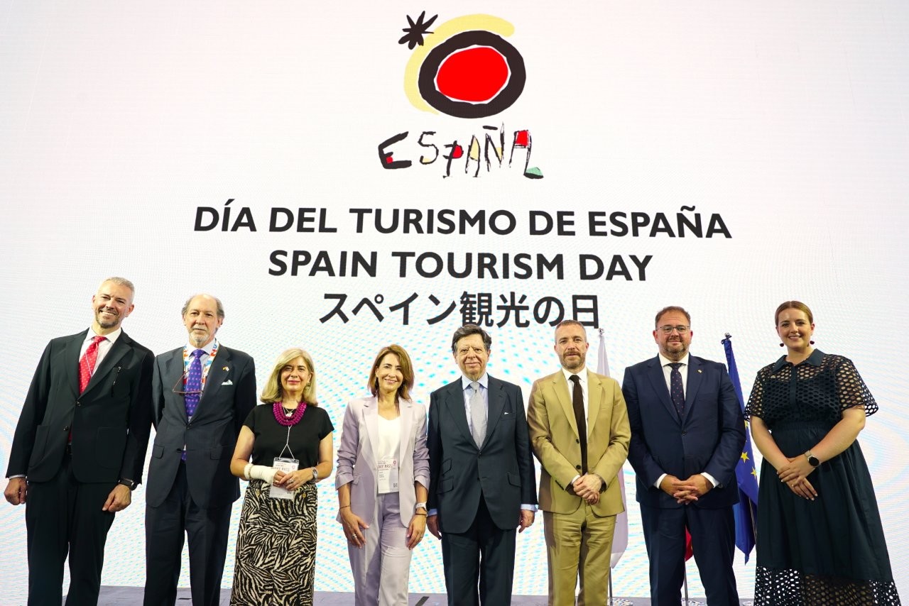 •	La presidenta de Paradores, Raquel Sánchez, en la Exposición Universal 2025 de Osaka 