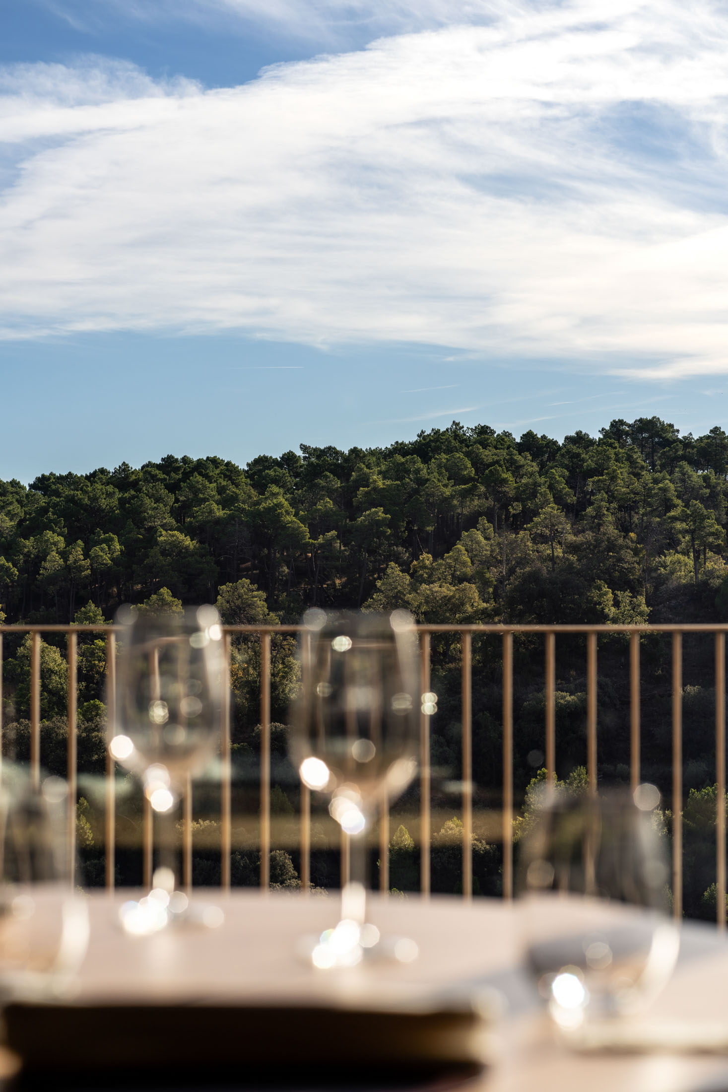 Detalle copas del restaurante del Parador de Sigüenza