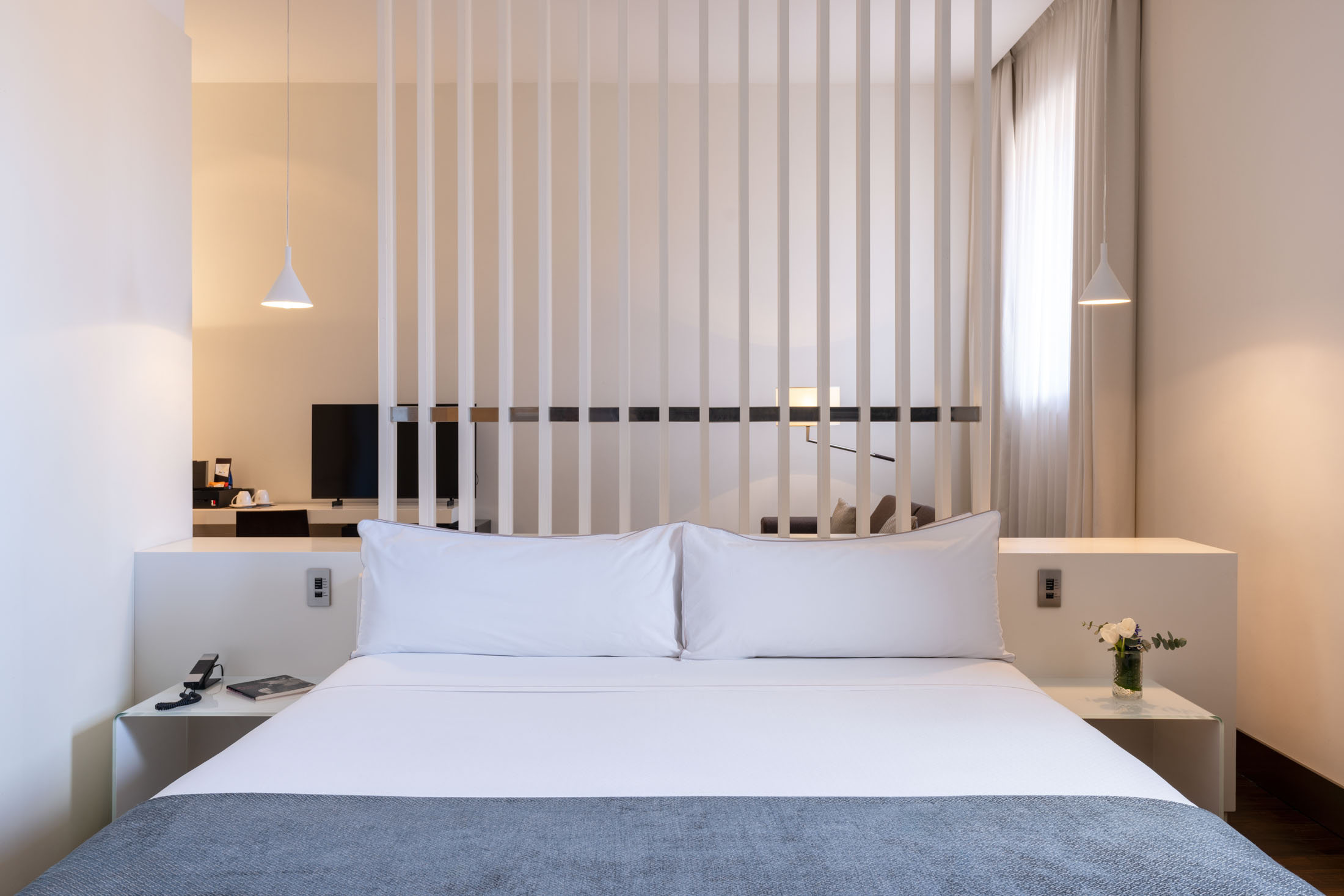 Habitación superior con separación en el Parador de Alcalá de Henares