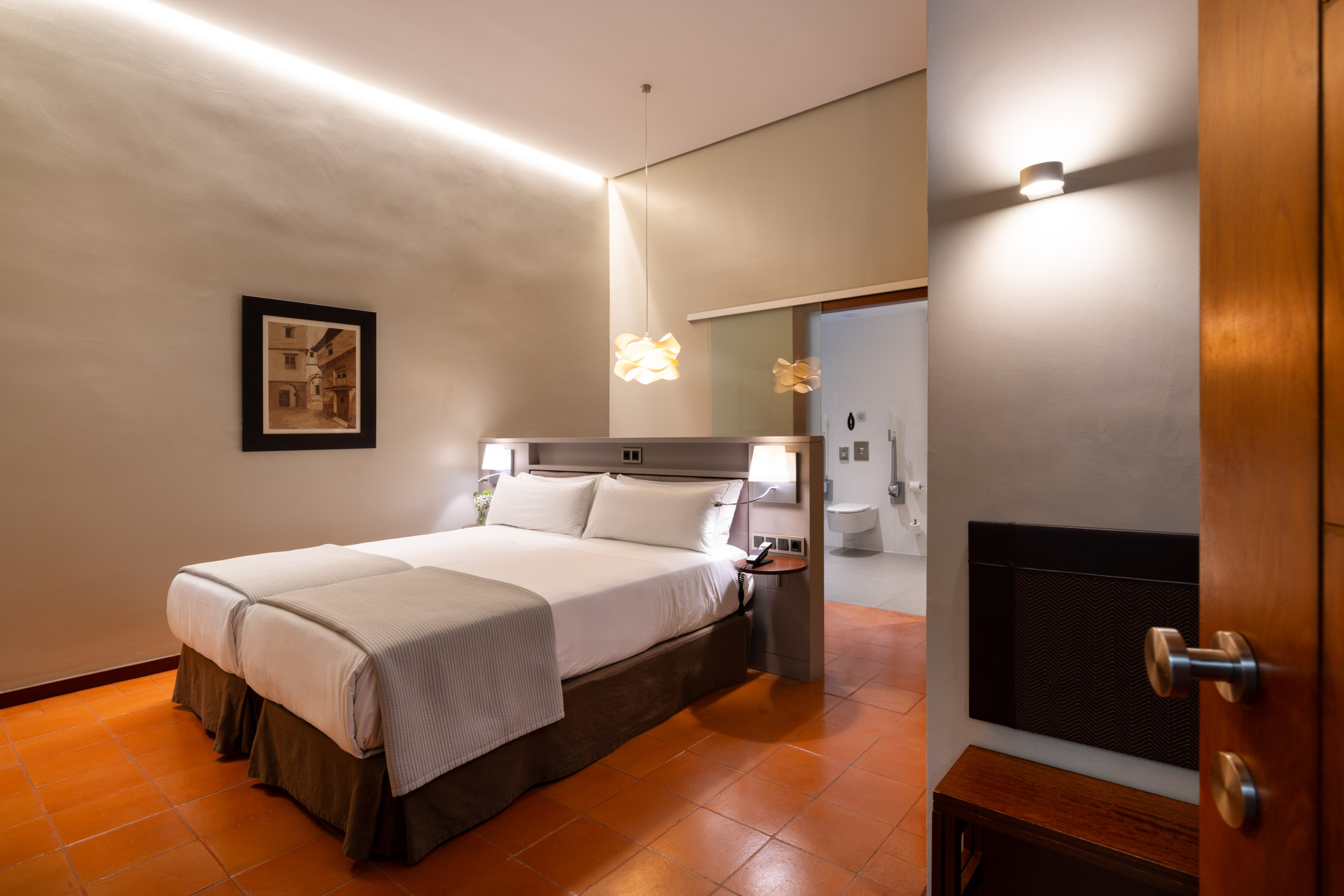 Habitación accesible del Parador de Cáceres