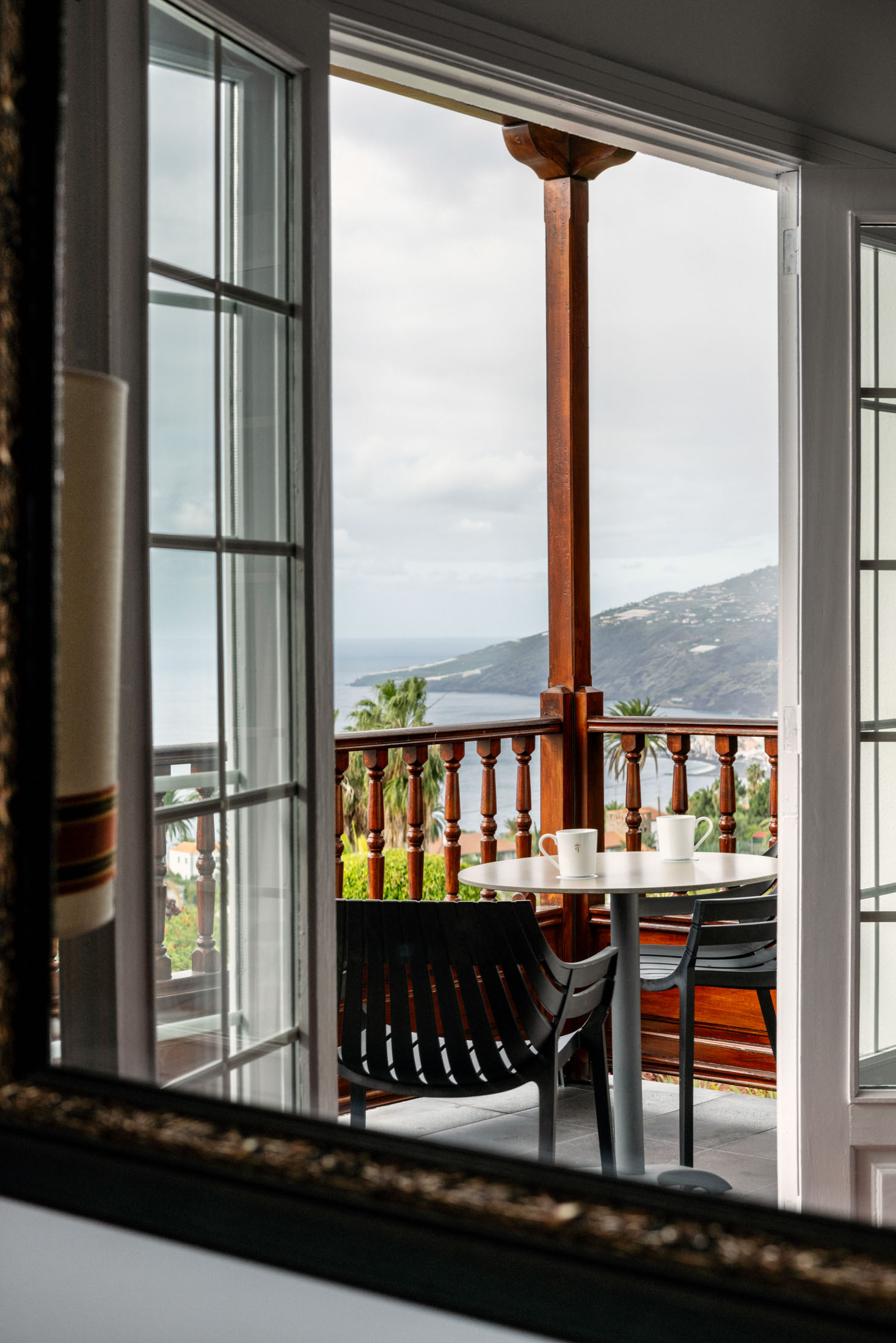 Detalle de la terraza de la habitación doble accesible del Parador de La Palma