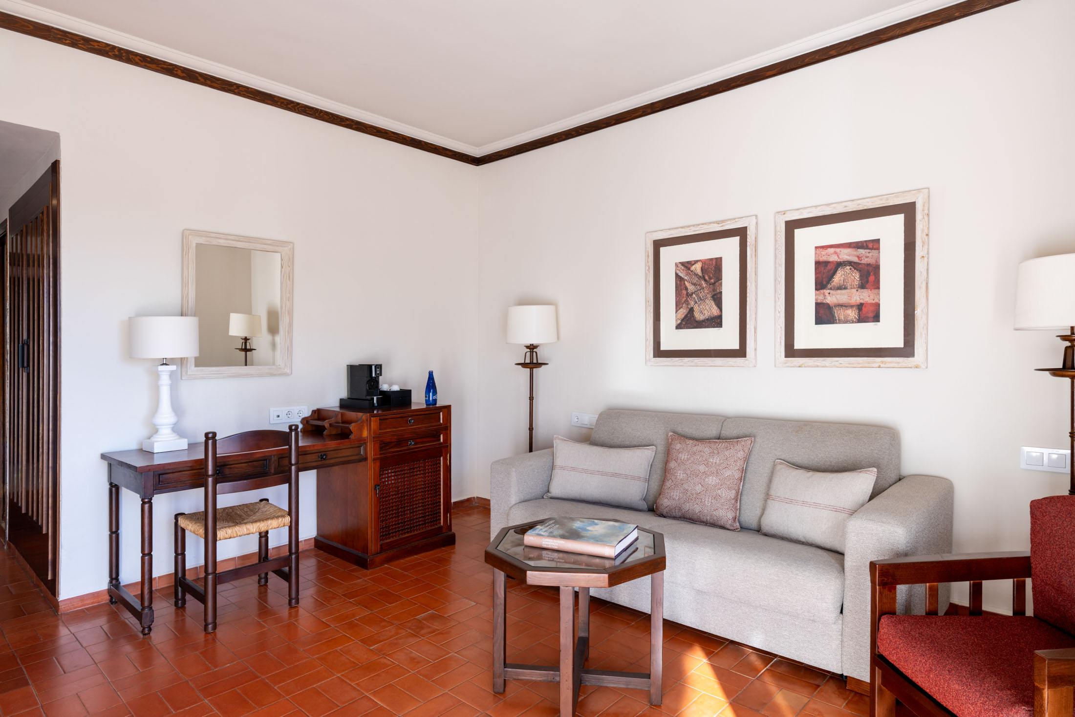 Dormitorio de la suite del Parador de Manzanares