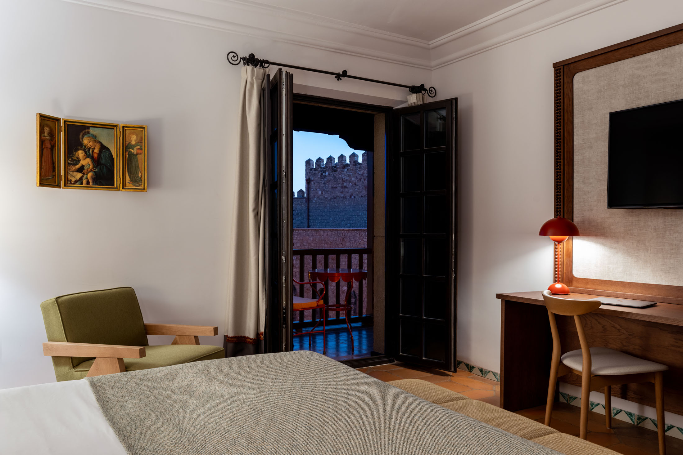 Vista parcial de habitación superior del Parador de Sigüenza