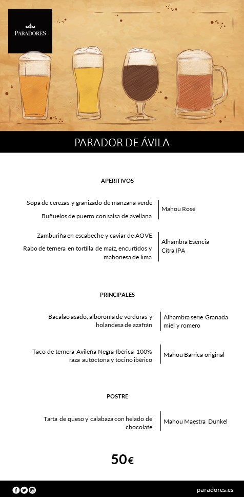 Cena maridaje Ávila