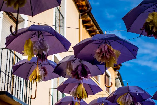 Paraguas en las calles de Brihuega