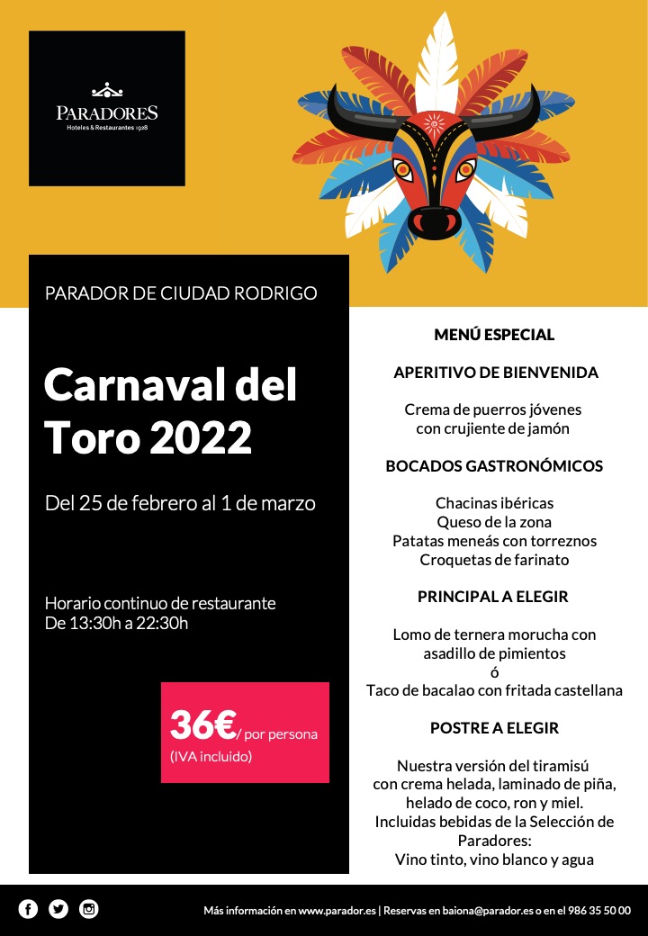 Menú Carnaval del Toro