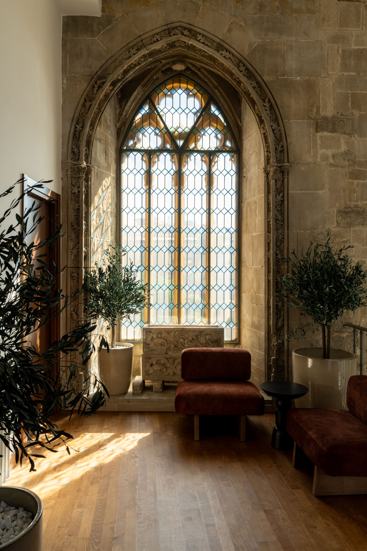Vidriera como detalle arquitectónico del Parador de Olite-Erriberri