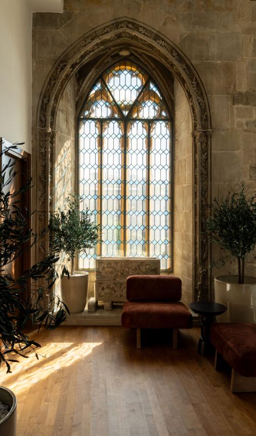 Vidriera como detalle arquitectónico del Parador de Olite-Erriberri
