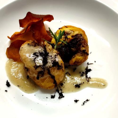 Pollo relleno de setas trufado