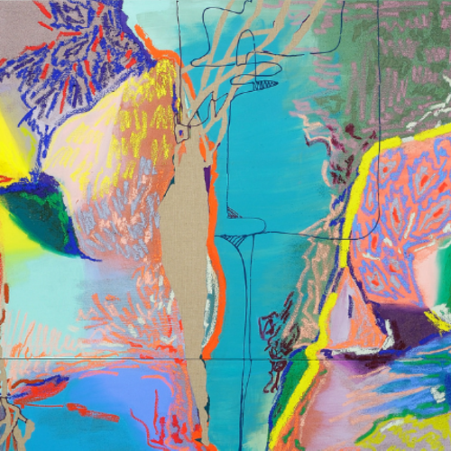 Detalle de la obra de Nuria Mora, Tierra Incógnita II.