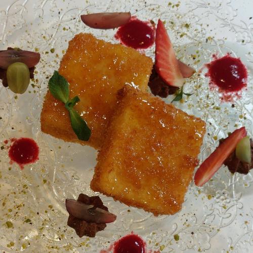 Torrija invertida del Parador de Tordesillas