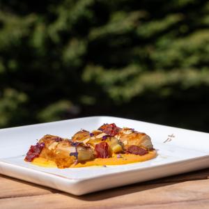 Puerros confitados del restaurante del Parador de Bielsa