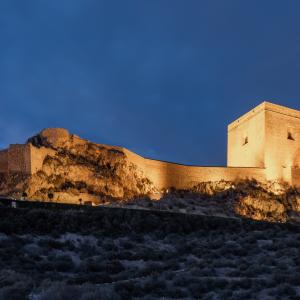 Vista nocturna del castillo de Lorca