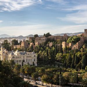 Vista panorámica de Málaga cerca del Parador de Málaga Gibralfaro