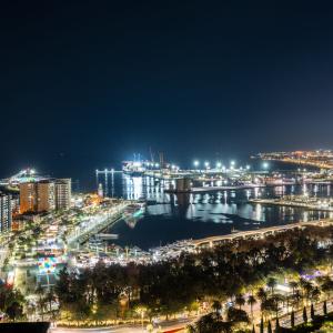 Puerto visto desde el Parador de Málaga Gibralfaro