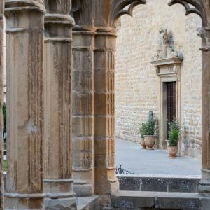 Entrada del del Parador de Olite-Erriberri desde Santa María la Real