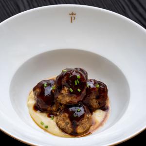 Albóndigas de vaca del restaurante del Parador de Santillana Gil Blas
