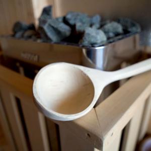 Detalle de las piedras calientes de la sauna del Parador de Muxía
