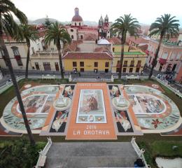 Decoración de la plaza de La Orotava.