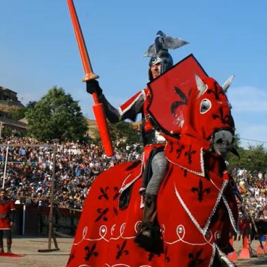 caballero medieval en un torneo