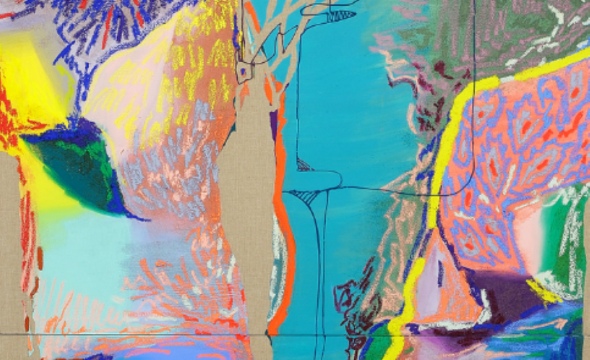 Detalle de la obra de Nuria Mora, Tierra Incógnita II.
