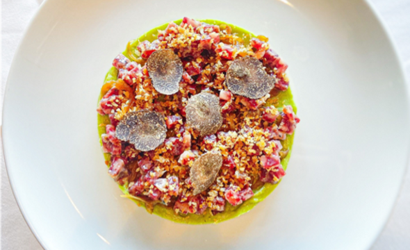 Tartar de salchichón ibérico trufado